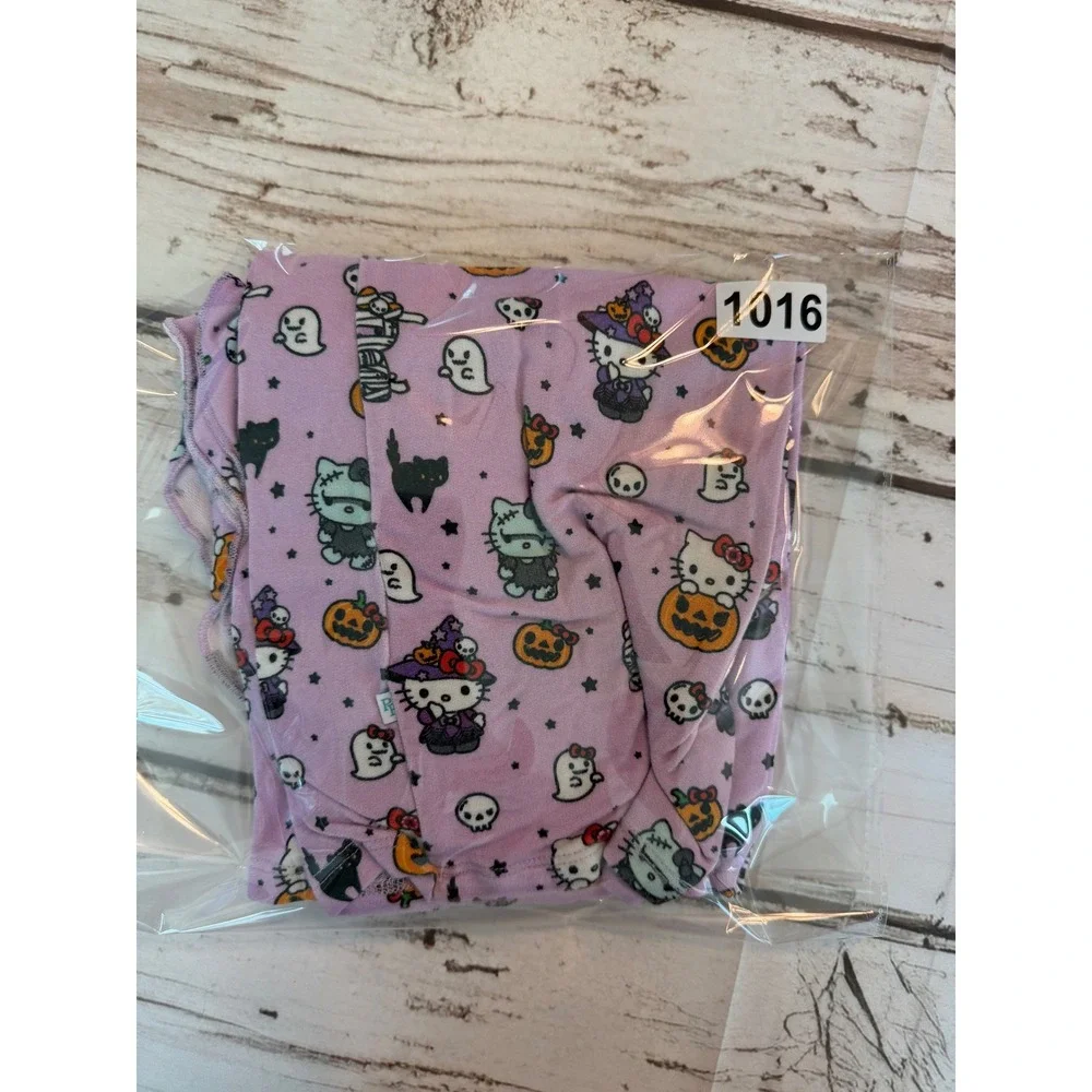 Posh Peanut Hello Kitty Halloween Nightgown Purple Flutter Sleeve Girls 7Y-8Y